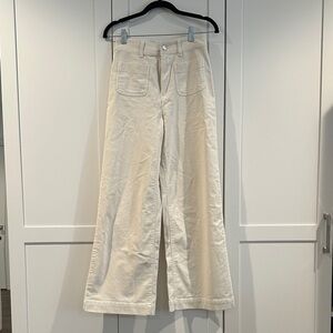 Mango Off-White Corduroy Trousers